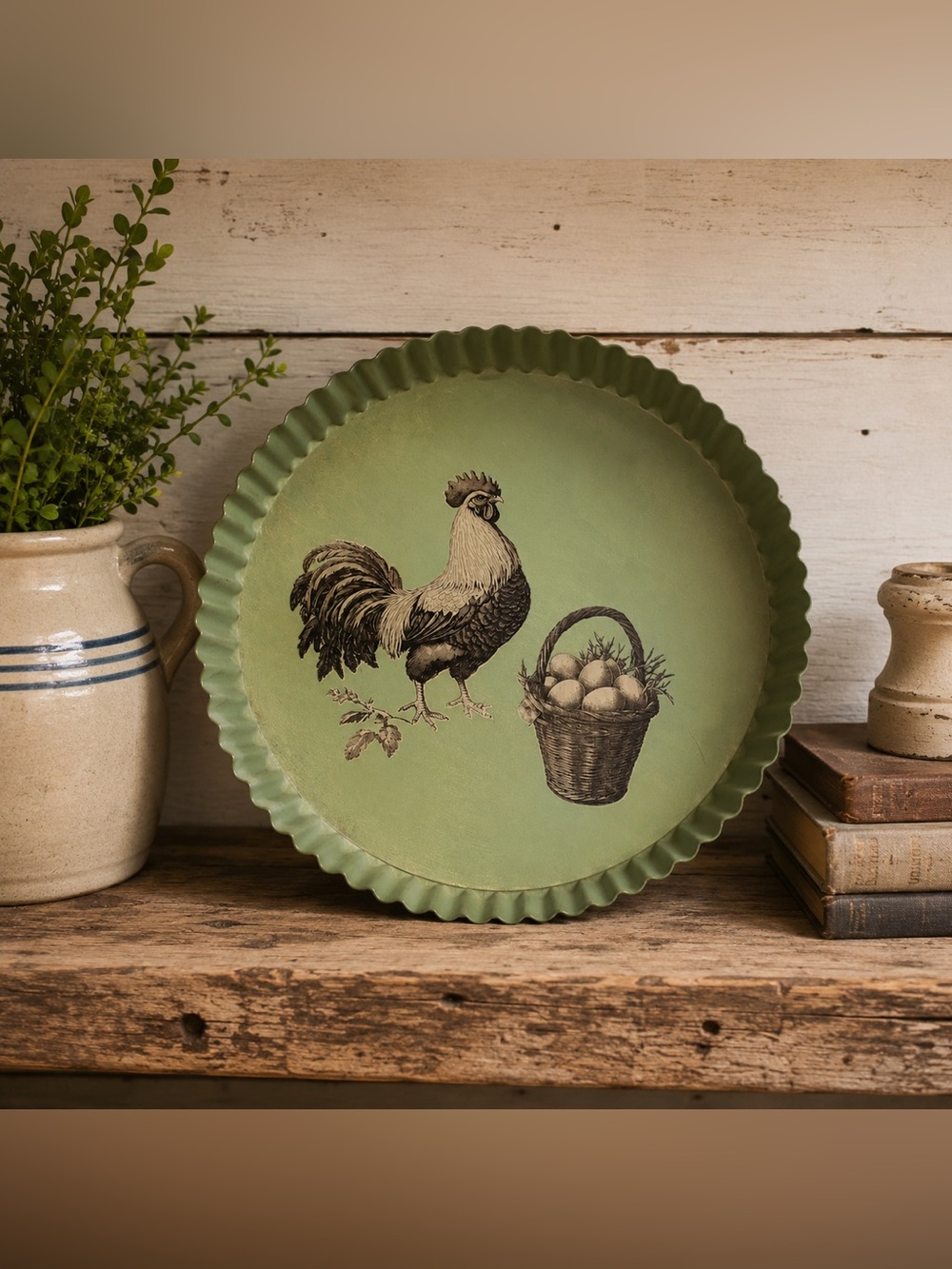 Rooster Decorative Metal Tray